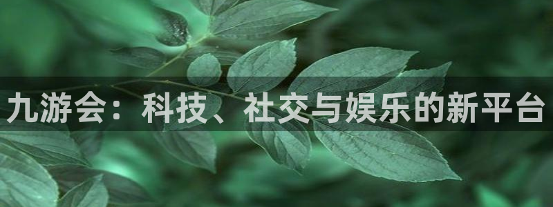 大满贯平台网址：九游会：科技、社交与娱乐的新平台